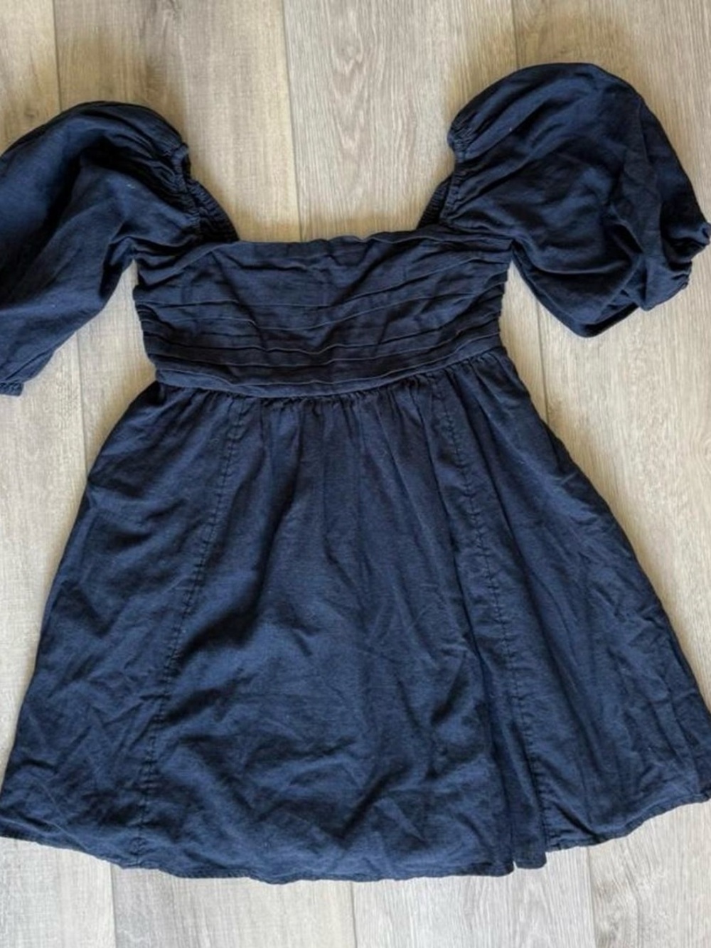 Abercrombie & Fitch Black Puff-Sleeve Mini Dress